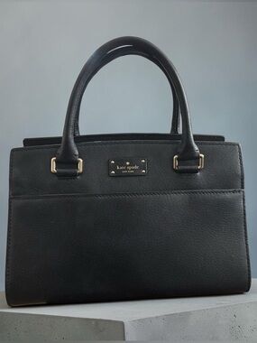 Kate Spade Grove Street Small Caley Black Leather Satchel Crossbody Classic